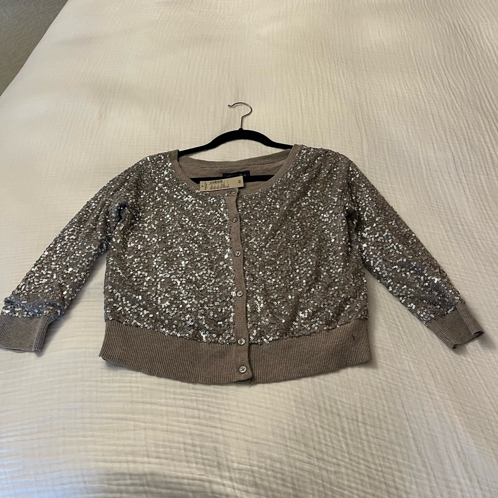 Brand new sequin button down sweater